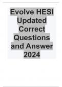 Evolve HESI Updated Correct Questions and Answer 2024