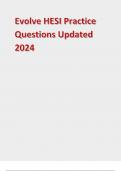 Evolve HESI Practice Questions Updated 2024