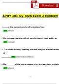 Ivy Tech APHY 101 Exam Expected Questions and Answers (Verified by Expert)