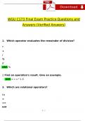 WGU C173 Exam Expected Questions and Answers (Verified by Expert)