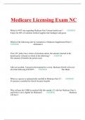 Medicare Licensing Exam NC