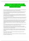 HESI 1 - V1 and V2 REVIEW - Health Assessment 1 Exam Questions and Verified Solutions 2024 Update