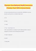 Pearson Vue National Health Insurance Practice Test 100% Correct Score