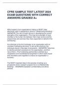 CFRE SAMPLE TEST LATEST 2024 EXAM QUESTIONS WITH CORRECT ANSWERS GRADED A+