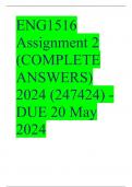 ENG1516 Assignment 2 (COMPLETE ANSWERS) 2024 (247424) - DUE 20 May 2024