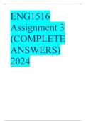 ENG1516 Assignment 3 (COMPLETE ANSWERS) 2024