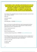 CALIFORNIA LIFE AND HEALTH INSURANCE STATE  EXAM 2024-2025 TEST BANK WITH 200 QUESTIONS  AND 100% CORRECT ANSWERS / STATE OF  CALIFORNIA LIFE, ACCIDENT AND HEALTH  INSURANCE LICENSE AGENT EXAM 2024(NEW!!)