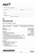 AQA AS PSYCHOLOGY QUESTION PAPER 2 2023 [Psychology in context :7181/2]