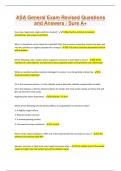 ASA General Exam Revised Questions and Answers &sol; Sure A&plus;