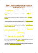 BKAT Med-Surg Revised Questions and Answers A&plus;