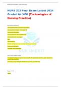 NURS 202 Final Exam Latest 2024  Graded A+ VCU (Technologies of  Nursing Practice)