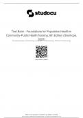 Test Bank - Foundations for Population Health in Community-Public Health Nursing, 6th Edition (Stanhope, 2022)