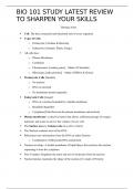BIO 101 STUDY GUIDE  LATEST REVIEW TO SHARPEN YOUR SKILLS