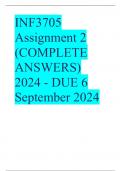 INF3705 Assignment 2 (COMPLETE ANSWERS) 2024 - DUE 6 September 2024