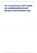 ATI comprehensive EXIT EXAM &sol; ATI COMPREHENSIVE EXIT RETAKE EXAM REVISED 2024