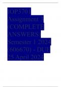 IOP3701 Assignment 3 (COMPLETE ANSWERS) Semester 1 2024 (606670) - DUE 25 April 2024