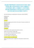 IDAHO PROPERTY INSURANCE TEST 2024  WITH 200&plus; QUESTIONS AND CORRECT  ANSWERS &lpar;100&percnt; CORRECT ANSWERS&rpar;  IDAHO PROPERTY INSURANCE AGENT  LICENSURE EXAM PREP &lpar;NEW&excl;&excl;&rpar;