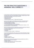 PSI FNP PRACTICE QUESTIONS & ANSWERS 100% CORRECT!!