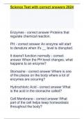 Science Test with correct answers 2024