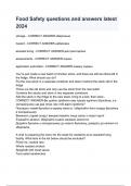 Food Safety questions and answers latest 2024