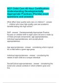 DCF Child Care 40 Hour Certification- Understanding Developmentally Appropriate Practices (Florida) exam