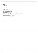 AQA  GCSE GEOGRAPHY Resources for Paper 3	Geographical Applications June 2023