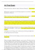 Art Final Exam Questions and answers latest update