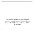 COMPLETE TEST BANK for Managing and Using Information Systems A Strategic Approach, 7th Edition by Keri E Pearlson, Carol S. Saunders and Dennis F. Galletta! RATED A+