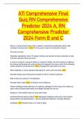 ATI Comprehensive Final Quiz, RN Comprehensive Predictor 2024 A, RN Comprehensive Predictor 2024 Form B and C