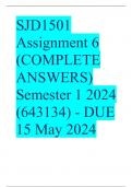 SJD1501 Assignment 6 (COMPLETE ANSWERS) Semester 1 2024 (643134) - DUE 15 May 2024