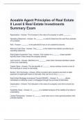 Aceable Agent Principles of Real Estate II Level 6 Real Estate Investments Summary Exam 2024
