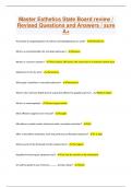 Master Esthetics State Board review &sol; Revised Questions and Answers &sol; sure A&plus;
