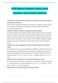GCSE Edexcel Computer Science Exam Questions And Complete Solutions