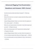 Advanced Rigging Final Examination Questions and Answers 100% Correct