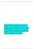 ANCC Review With Questions andAnswers(PMHNP IQ) Latest 2023/2024 updated questions with complete solution