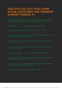 2024 KSU CSE 1321 FINAL EXAM ACTUAL QUESTIONS AND ANSWERS ALREADY GRADED A&plus;