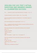 2024 KSU CSE 1321 TEST 2 ACTUAL QUESTIONS AND ANSWERS GRADED A&plus;&semi;&lpar;GUARANTEED SUCCESS&rpar;