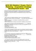 ACQ 202 Module 2 Exam&colon; Part II Planning - Acquisition Strategy Development Exam &ndash; Q&sol;A