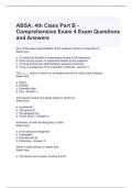 ABSA 4th Class Part B - Comprehensive Exam 4 Exam Questions and Answers- Graded A