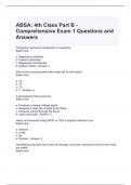 ABSA 4th Class Part B - Comprehensive Exam 1 Questions and Answers