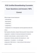 PCE Certified Breastfeeding Counselor Exam Questions and Answers 100% Correct