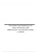TEST BANK FOR ESSENTIALS OF ORAL HISTOLOGY AND EMBRYOLOGY&comma; 5TH EDITION&comma; DANIEL J&period; CHIEGO