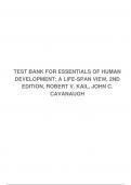 TEST BANK FOR ESSENTIALS OF HUMAN DEVELOPMENT: A LIFE-SPAN VIEW, 2ND EDITION, ROBERT V. KAIL, JOHN C. CAVANAUGH
