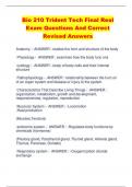 Bio 210 Trident Tech Final Real  Exam Questions And Correct  Revised Answers