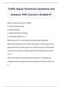 Traffic Signal Technician Questions and Answers 100% Correct | Graded A+