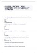 KSU CSE 1321 TEST 1 (2024) QUESTIONS WITH 100% CORRECT ANSWERS!!