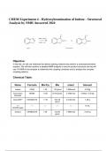 CHEM MISC OCHEM EXAM STUDY GUIDE, CHEM MISC Activity B.3 Relationships in Acid-Base Reactions Lab Report Answered 2024 & CHEM Experiment 4 - Hydroxybromination of Indene - Structural Analysis by NMR Answered 2024.