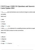 CSUF Exam 1 ISDS 351 Questions and Answers Latest Update 2024&period;