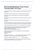 Real estate Marketing Power House Training &lpar;SAE&rpar;- OC Exam Questions and Answers