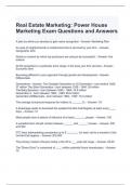 Real Estate Marketing Power House Marketing Exam Questions and Answers 2024